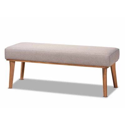 4pc Odessa Mid-Century Modern Fabric Upholstered Wood Dining Nook Set Walnut/Brown - Baxton Studio 5 4pc Odessa Mid-Century Modern Fabric Upholstered Wood Dining Nook Set Walnut/Brown - Baxton Studio - Image 3