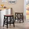 Set Of 2 Heffley Contemporary Farmhouse Wooden Counter Height Barstools Walnut/Black - Christopher Knight Home -Dine Furniture GUEST 33f57e70 60ce 4ac6 a023 b56b4919c5e8