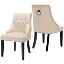Costway Set Of 2 Button-Tufted Dining Chair Upholstered Armless Side Chair 19 Costway Set Of 2 Button-Tufted Dining Chair Upholstered Armless Side Chair -Dine Furniture GUEST 3408d910 f367 4915 b992 4d039ec9269f