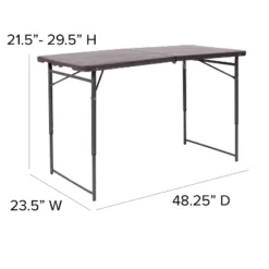 Emma And Oliver 4-Foot Height Adjustable Bi-Fold Dark Gray Plastic Folding Table With Handle 15 Emma And Oliver 4-Foot Height Adjustable Bi-Fold Dark Gray Plastic Folding Table With Handle -Dine Furniture GUEST 348f9381 cca2 485a 905e 235589da8d71