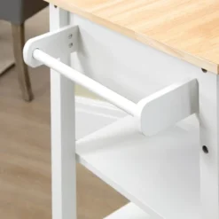 HOMCOM Compact Kitchen Island Cart On Wheels, Rolling Utility Trolley Cart With Storage Shelf & Drawer For Dining Room -Dine Furniture GUEST 34ecadac 07ad 46d2 8c15 d44b1035218f