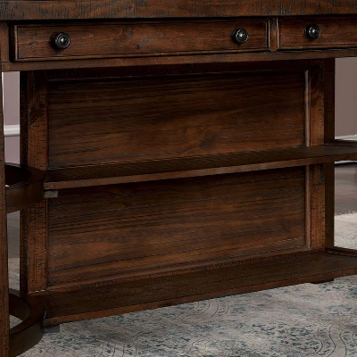 67" Foret Rustic Counter Height Dining Table Rustic Oak - HOMES: Inside + Out 5 67" Foret Rustic Counter Height Dining Table Rustic Oak - HOMES: Inside + Out - Image 3