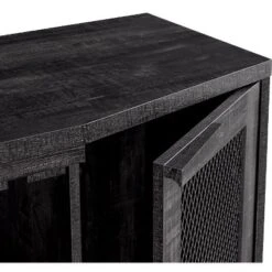 Home Source Bar Cabinet With Two Curved Glass Doors In Charcoal Finish -Dine Furniture GUEST 35f84800 a00b 43c8 92dc c8fe4d4e3e5e