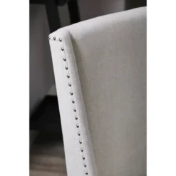 Set Of 2 Marjorie Acacia Upholstered Dining Chair Cream/Gray - Abbyson Living -Dine Furniture GUEST 361b506f 78e9 4324 aac4 49202ad665d0