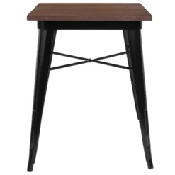 Merrick Lane 23.5 Steel Indoor Contemporary Table With Square Rustic Wood Top -Dine Furniture GUEST 36f57cbd 483d 468b 8ec4 cd9e1b95b13c