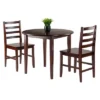 3pc Clayton Drop Leaf Dining Set With 2 Ladderback Chairs Walnut - Winsome -Dine Furniture GUEST 371c3b2e c1cf 4c91 8c07 6c35c13e3f42