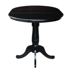 36" Round Top Pedestal Counter Height 12" Drop Leaf Dining Table Black - International Concepts -Dine Furniture GUEST 373be77f 0622 4adc 98c4 7156634d28e5