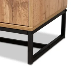 Reid Wood & Metal 3 Drawer Sideboard Buffet Oak/Black - Baxton Studio -Dine Furniture GUEST 37ac7056 7cee 4872 afed 3f472f539d51