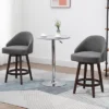 HOMCOM Bar Stools Set Of 2, Linen Fabric Kitchen Counter Stools With Nailhead Trim, Rubber Wood Legs And Footrest For Dining Room, Counter, Pub -Dine Furniture GUEST 382e6ed4 18cb 4400 87ee dca105d16f65