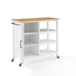 Tristan Open Kitchen Island Cart White/Natural - Crosley -Dine Furniture GUEST 383e4c8d 6d69 49c1 9478 6d72cda29ddf