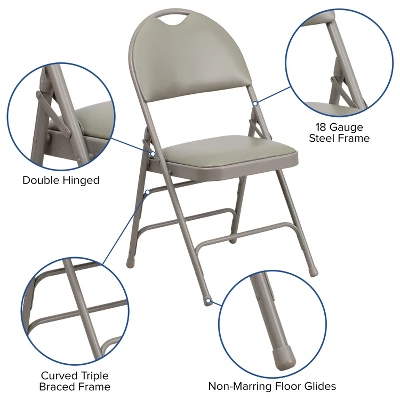 Flash Furniture 4 Pack HERCULES Series Extra Large Ultra-Premium Triple Braced Metal Folding Chair With Easy-Carry Handle 14 Flash Furniture 4 Pack HERCULES Series Extra Large Ultra-Premium Triple Braced Metal Folding Chair With Easy-Carry Handle - Image 12