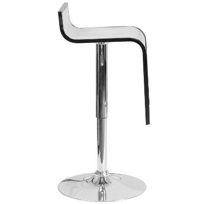 Emma And Oliver White Plastic Adjustable Height Barstool With Chrome Drop Frame 5 Emma And Oliver White Plastic Adjustable Height Barstool With Chrome Drop Frame - Image 3