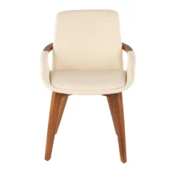 Cosmo Mid-Century Modern Chair Cream/Walnut - LumiSource -Dine Furniture GUEST 39d2ec18 4935 4bd0 8b43 470ebfae5305