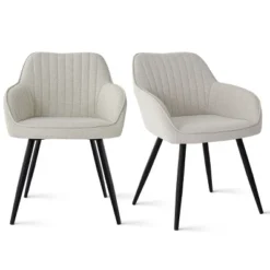 Set Of 2 BOSTON Upholstered Arm Chair -The Pop Maison