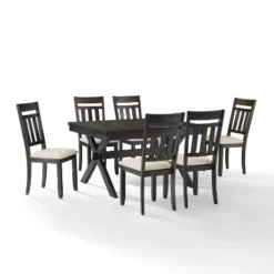 Hayden 7pc Extendable Dining Set With 6 Slat Back Chairs Slate - Crosley 25 Hayden 7pc Extendable Dining Set With 6 Slat Back Chairs Slate - Crosley -Dine Furniture GUEST 3acb92e0 2d73 4f43 851c 125e37d94160