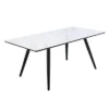 71" Caspian Dining Table White Printed Faux Marble/Black Finish - Acme Furniture -Dine Furniture GUEST 3b640e90 e23a 490c 80a0 81c5b99e9bf5