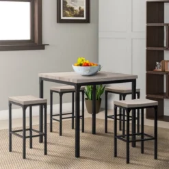 36" Counter Height Dining Table And Stool Set Gray/Black - The Urban Port 15 36" Counter Height Dining Table And Stool Set Gray/Black - The Urban Port -Dine Furniture GUEST 3bc9b702 33a9 434a 86ed af561e2dc3be