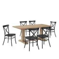 7pc Joanna Dining Set With 4 Camille Chairs Matte Black - Crosley -Dine Furniture GUEST 3c53211b 77b2 4cb0 a958 df8a8e7124fd