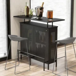 Costway 4-Tier Metal Home Bar Unit Liquor Bar Table With Storage Shelves & 6 Glass Holders 14 Costway 4-Tier Metal Home Bar Unit Liquor Bar Table With Storage Shelves & 6 Glass Holders -Dine Furniture GUEST 3c7efdf0 6b2f 4db0 8471 2bb45cc203f0
