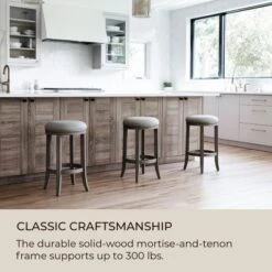 Maven Lane Eva Round Backless Kitchen Swivel Stool, Reclaimed Oak Finish 8 Maven Lane Eva Round Backless Kitchen Swivel Stool, Reclaimed Oak Finish -Dine Furniture GUEST 3d26b11c b59c 4069 92d2 0f81468d17cf