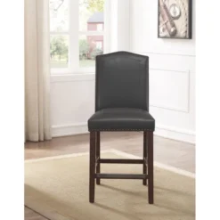 Carteret Gray Leather Counter Stool In Espresso - Comfort Pointe 13 Carteret Gray Leather Counter Stool In Espresso - Comfort Pointe -Dine Furniture GUEST 3eebf510 cdf6 4e7b ab46 88e05cb68ec2