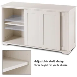 Costway Kitchen Storage Cabinet Sideboard Buffet Cupboard Wood Sliding Door Pantry White -Dine Furniture GUEST 3f559807 c55e 44aa 9080 c81e6961219c