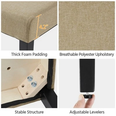 Yaheetech 4pcs Upholstered Fabric Dining Chairs With Solid Wood Legs For Dining Room 5 Yaheetech 4pcs Upholstered Fabric Dining Chairs With Solid Wood Legs For Dining Room - Image 3