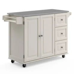 Large Dolly Madison Kitchen Cart With Stainless Steel Top - Homestyles -Dine Furniture GUEST 403b1b14 8f9e 46d4 90bf c1eaa017378d