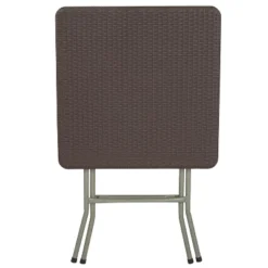 Flash Furniture 1.95-Foot Square Brown Rattan Plastic Folding Table -Dine Furniture GUEST 403dac2d edfd 4b2a 97e4 e26008f5553a