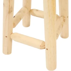Sunnydaze Decor Sunnydaze Unfinished Wood Round Top Counter-Height Stool - Fir Wood - 24" -Dine Furniture GUEST 4067cb11 9b6b 4a58 b742 79223b531f87