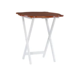 Austin Tray Table Set White/Hazelnut - Powell Company -Dine Furniture GUEST 41fcb73d 4892 43cf bafc e27704ce57cf