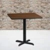 Flash Furniture 30'' Square Walnut Laminate Table Top With 22'' X 22'' Table Height Base -Dine Furniture GUEST 42965178 2722 4a82 a524 c142f57d8c11
