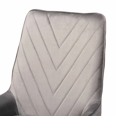 2pc Priscilla Velvet Fabric Upholstered Metal Dining Chair Set - Baxton Studio 5 2pc Priscilla Velvet Fabric Upholstered Metal Dining Chair Set - Baxton Studio - Image 3