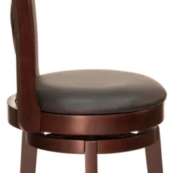 HOMCOM Traditional Bar Stool, 31 Inch Seat Height Barstool, Swivel PU Leather Upholstered Chair, With Cross Back And Rubberwood Frame -Dine Furniture GUEST 436ce644 9ba1 4c43 8d58 b7d40b2325f3