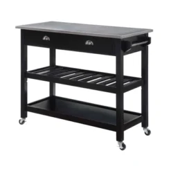 American Heritage 3 Tier Stainless Steel Kitchen Cart With Drawers - Breighton Home -Dine Furniture GUEST 444e0337 5825 41c0 b353 135c2fe64dfd