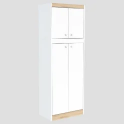 4 Doors Kitchen Storage Cabinet White/Oak - Inval -Dine Furniture GUEST 444e06dc 0c71 4e0d ab7f ff8944d71ab0