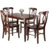 5pc Inglewood Dining Table With 4 Key Hole Back Chairs Walnut - Winsome -Dine Furniture GUEST 44b23678 d129 4787 b704 0a4180a07f7b