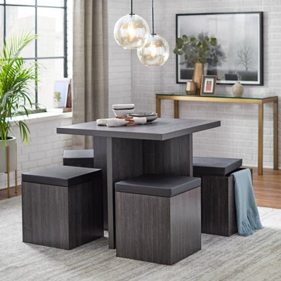 5pc Howard Dining Set With Storage Ottoman - Buylateral 3 5pc Howard Dining Set With Storage Ottoman - Buylateral