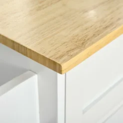 HOMCOM 48" Modern Kitchen Island Cart On Wheels With Storage Drawers, Rolling Utility Cart With Adjustable Shelves, Cabinets And Towel Rack -Dine Furniture GUEST 4538ae91 e6ee 46a6 ba8d 9a6cac5e9228