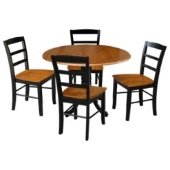 42" Albion Drop Leaf Dining Table With 4 Madrid Ladderback Chairs - International Concepts -Dine Furniture GUEST 478da745 663d 4d60 9b14 54ae66a43a3b