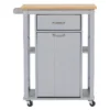 Yonkers Contemporary Kitchen Cart With Wood Top Light Gray - Baxton Studio -Dine Furniture GUEST 47a48cda f09f 40ae a9f4 9417551688e0