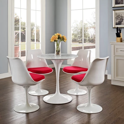 Lippa Round Artificial Marble Dining Table - Modway 6 Lippa Round Artificial Marble Dining Table - Modway - Image 4