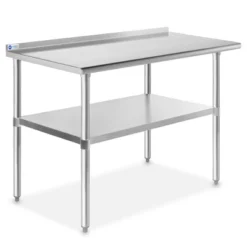 GRIDMANN Stainless Steel Tables With Backsplash And Undershelf, NSF Commercial Kitchen Work & Prep Tables For Restaurant And Home -Dine Furniture GUEST 488a96df 6dec 4b03 8979 d477d5bdee36