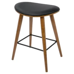 Set Of 2 26" Saddle Counter Height Barstools With Faux Leather - LumiSource -Dine Furniture GUEST 48e65f4c acad 408f 8978 998a976413eb