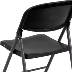 Emma And Oliver 6 Pack 330 Lb. Capacity Black Plastic Folding Chair - Charcoal Frame - Event Chair -Dine Furniture GUEST 4905e2a6 eecc 4b7b 9baf 9fa86c8181ef