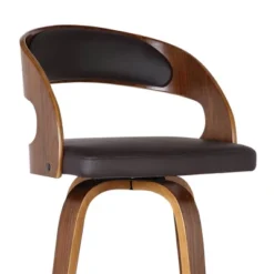 30" Shelly Faux Leather Wood Swivel Barstool Brown - Armen Living -Dine Furniture GUEST 4956c125 93aa 4865 a882 d0097dbfb570