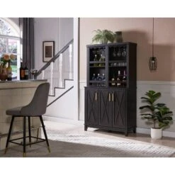 Home Source Home Bar Cabinet Rotating Wine Rack -Dine Furniture GUEST 49710a93 b0a1 4989 90c4 57e1fae5bea3