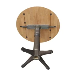 42" Alexandra Round Top Dual Drop Leaf Bar Height Pedestal Dining Table Hickory/Washed Coal - International Concepts -Dine Furniture GUEST 4a0215fe 8a72 44b4 85dd 628915a4c7a8