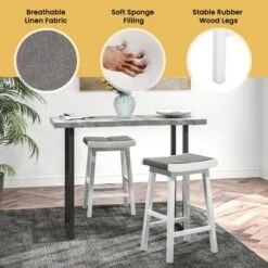 Costway Set Of 2 Saddle Bar Stools Counter Height Backless Kitchen Island Chairs -Dine Furniture GUEST 4aa8cf1b f95a 4701 9624 a8dfe6434ce2