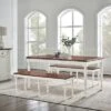 3pc Shelby Dining Set Distressed White - Crosley -Dine Furniture GUEST 4b806045 9b2e 40ff b760 87acd7892160